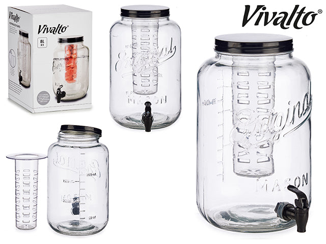 Tarro Con Nevera Negro 8000 ml