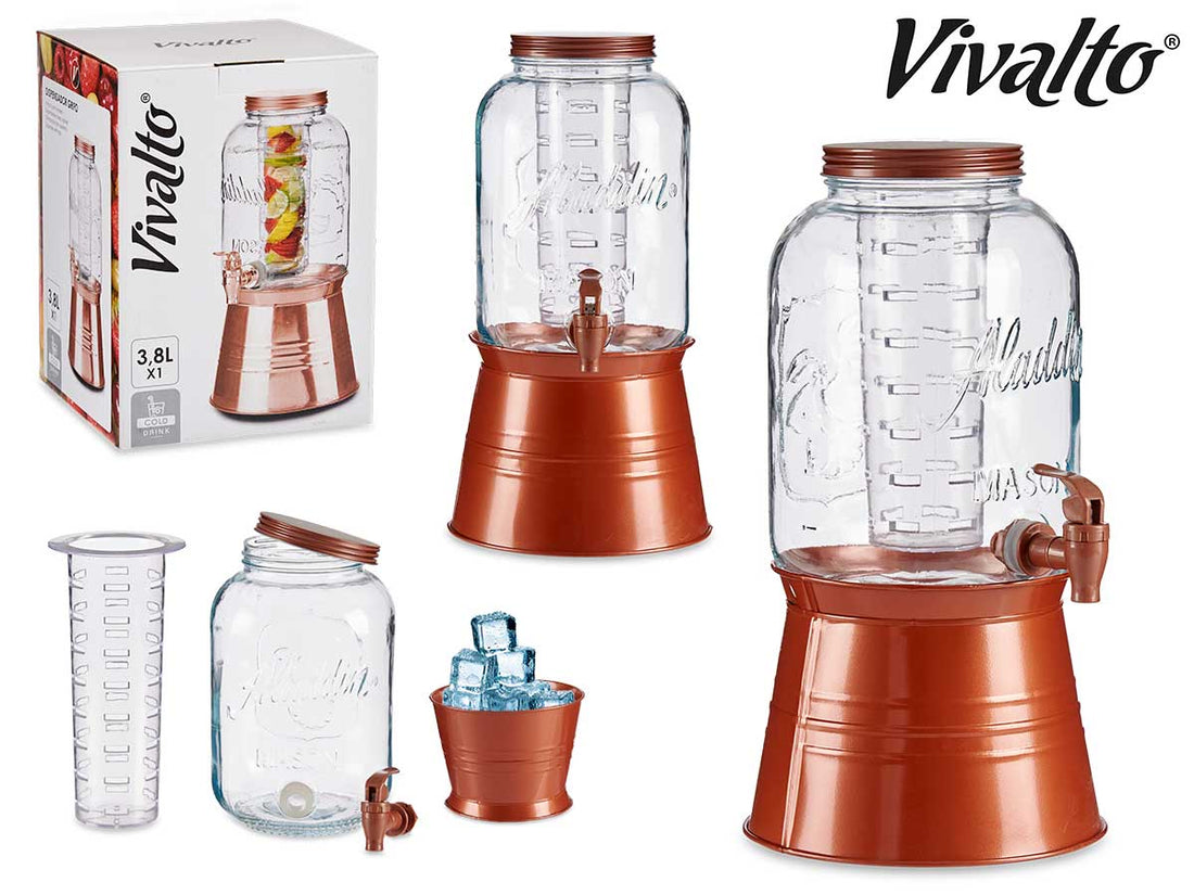 Bote Cobre Con Hielera Y Soporte 3800 ml