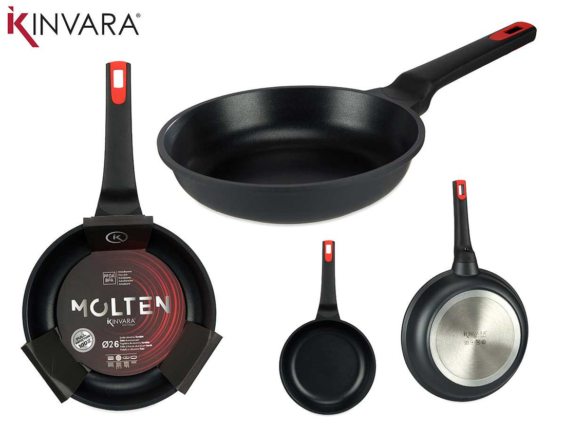 Sartén de aluminio fundido de inducción completa de 26 cm