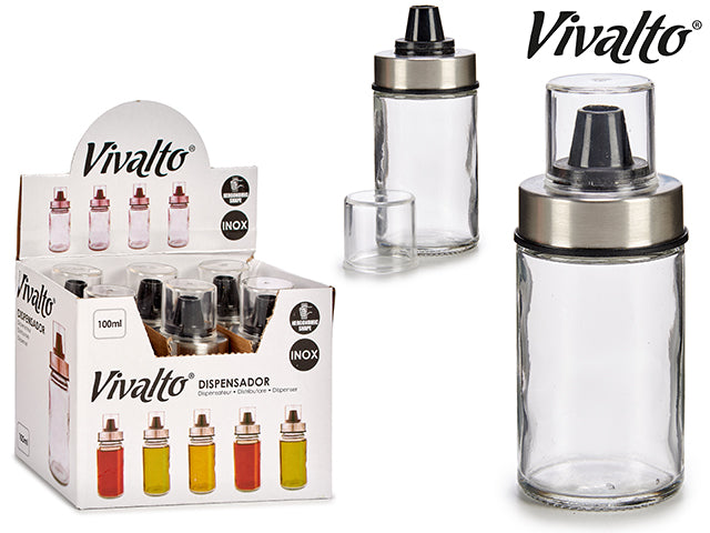 Dispensador Cristal Acero 100 ml