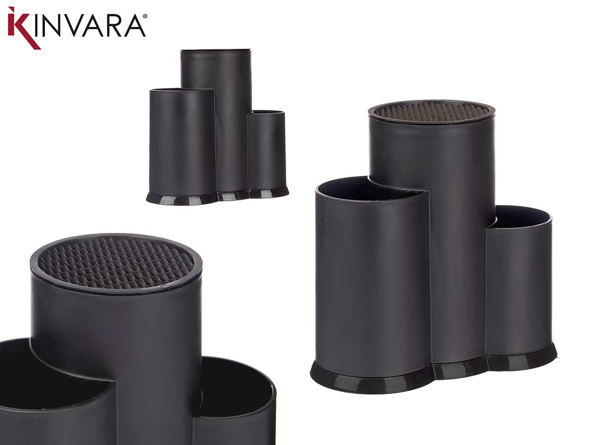 Black Plastic Knives Holder