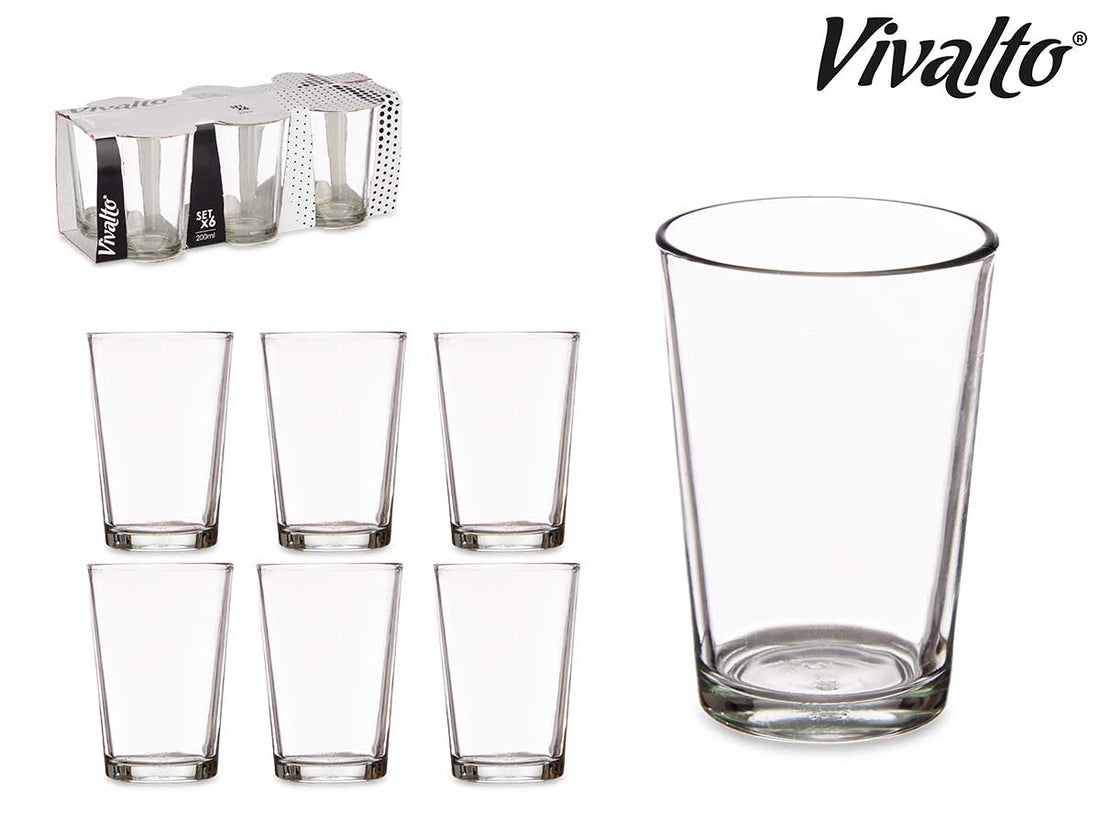 Set 6 Vasos Liso 200 ml