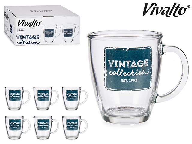 Caneca de Vidro Modelo Vintage 320 ml