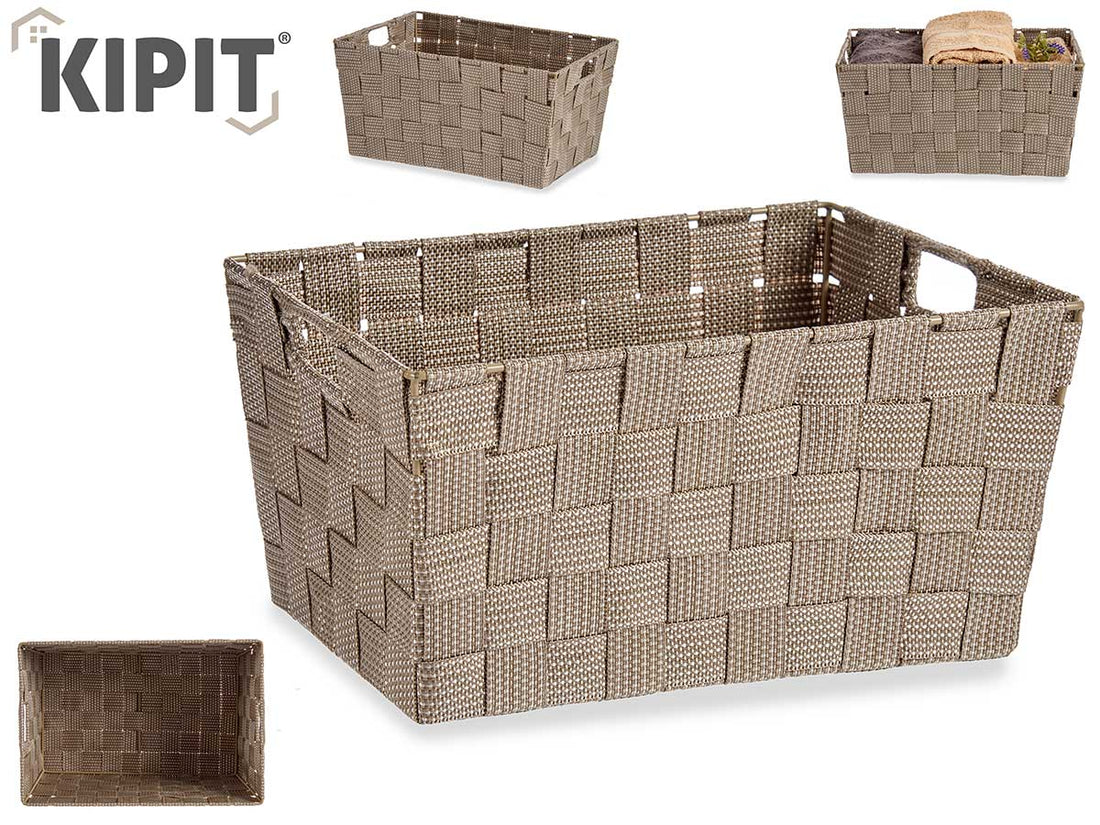 Caja Cónica De Tela Recta Con Asas Med Natur
