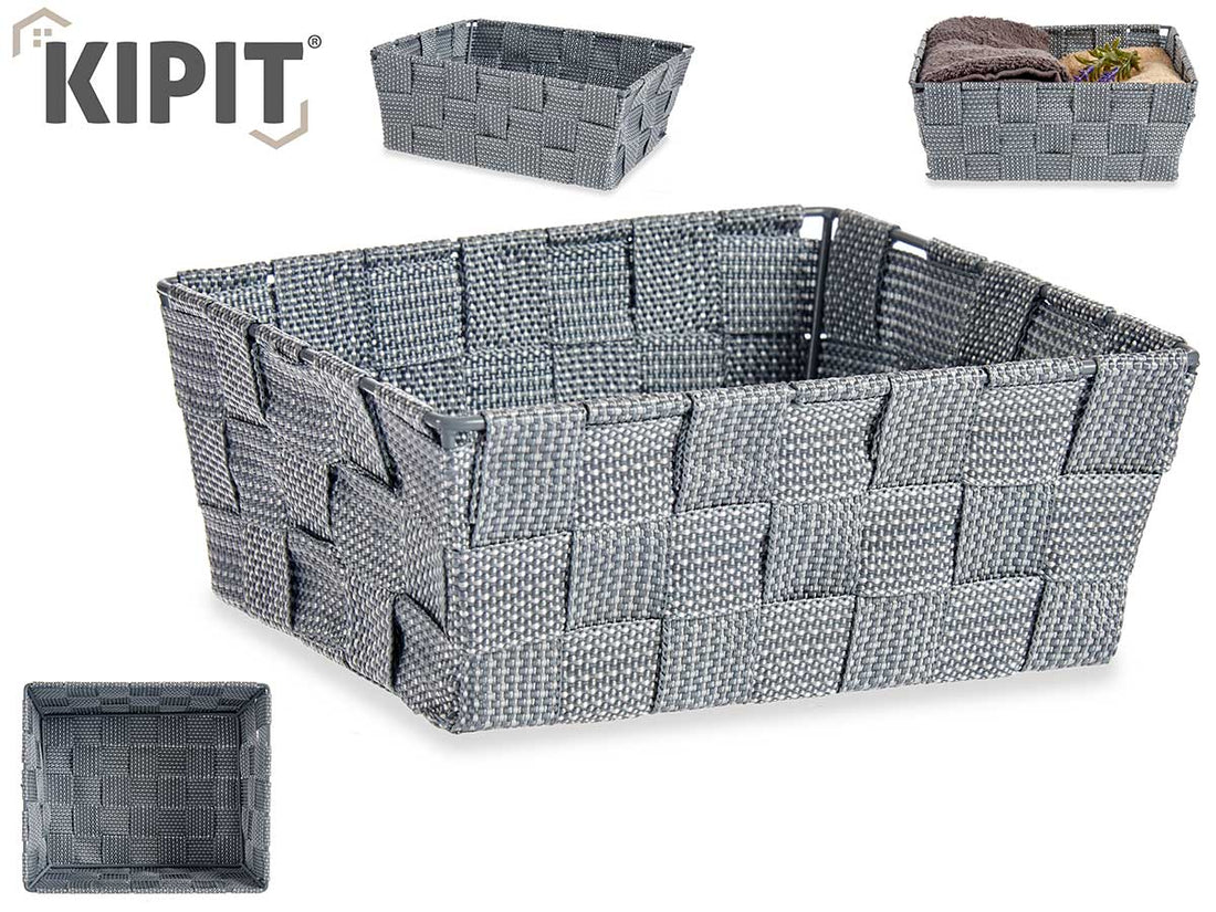 Caja Tela Recta Sin Asa 17Cm Gris