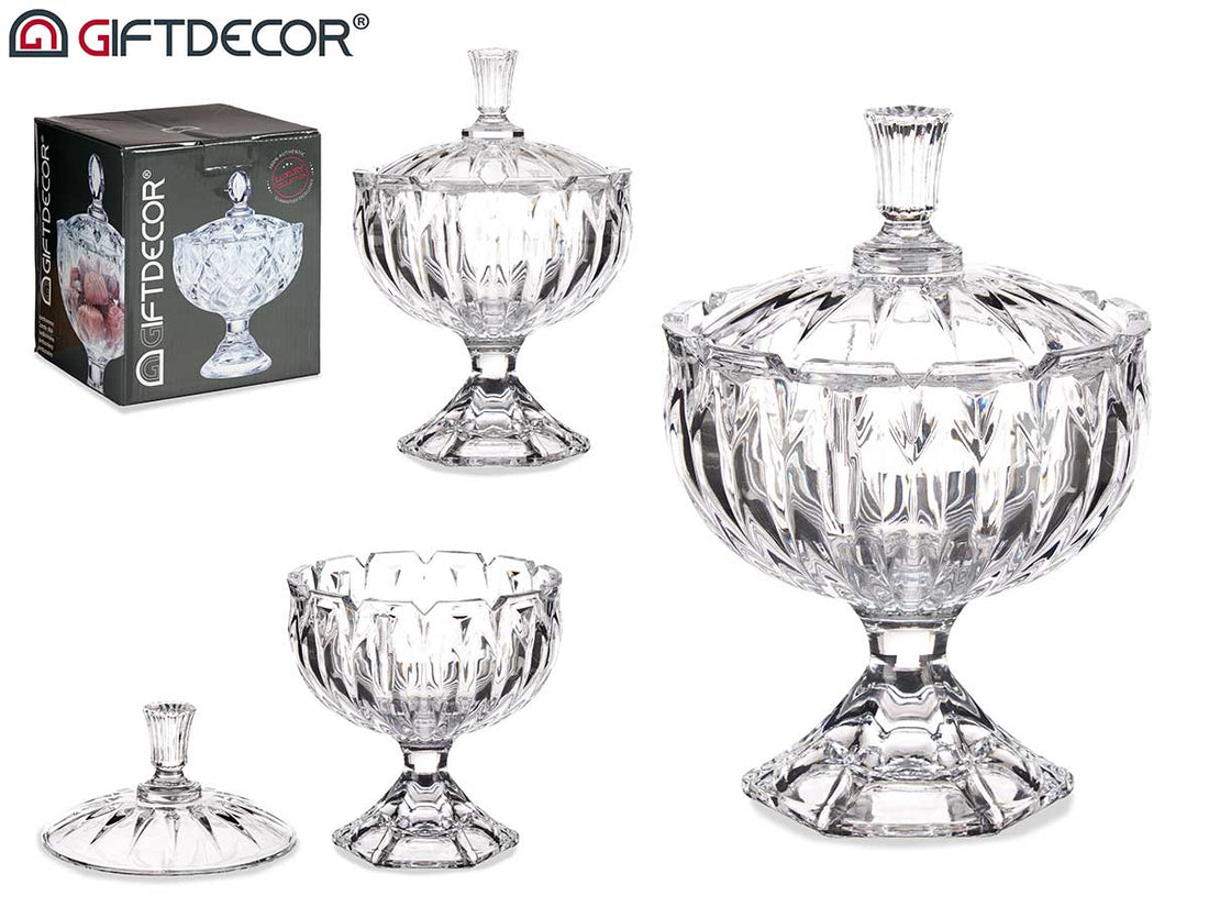 Diamonds Shaped Glass Candy Box 16,5 cm