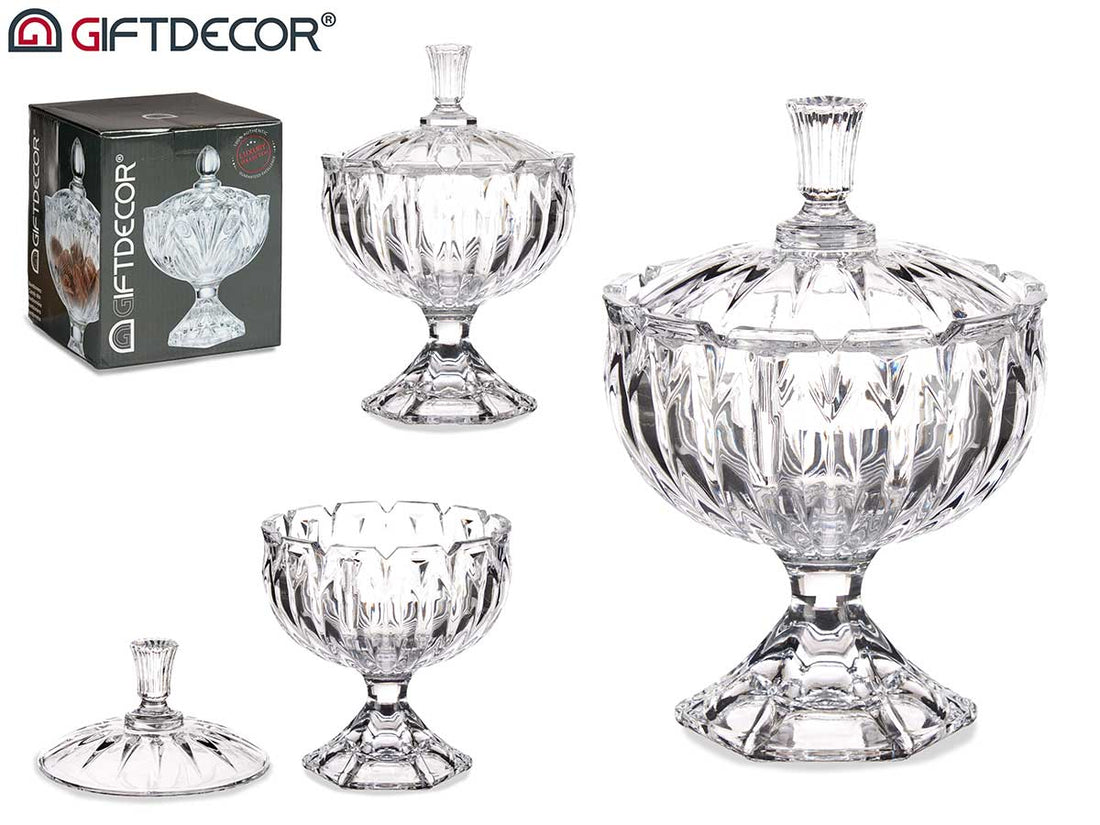 Leaves Shaped Glass Candy Box 16,5 cm