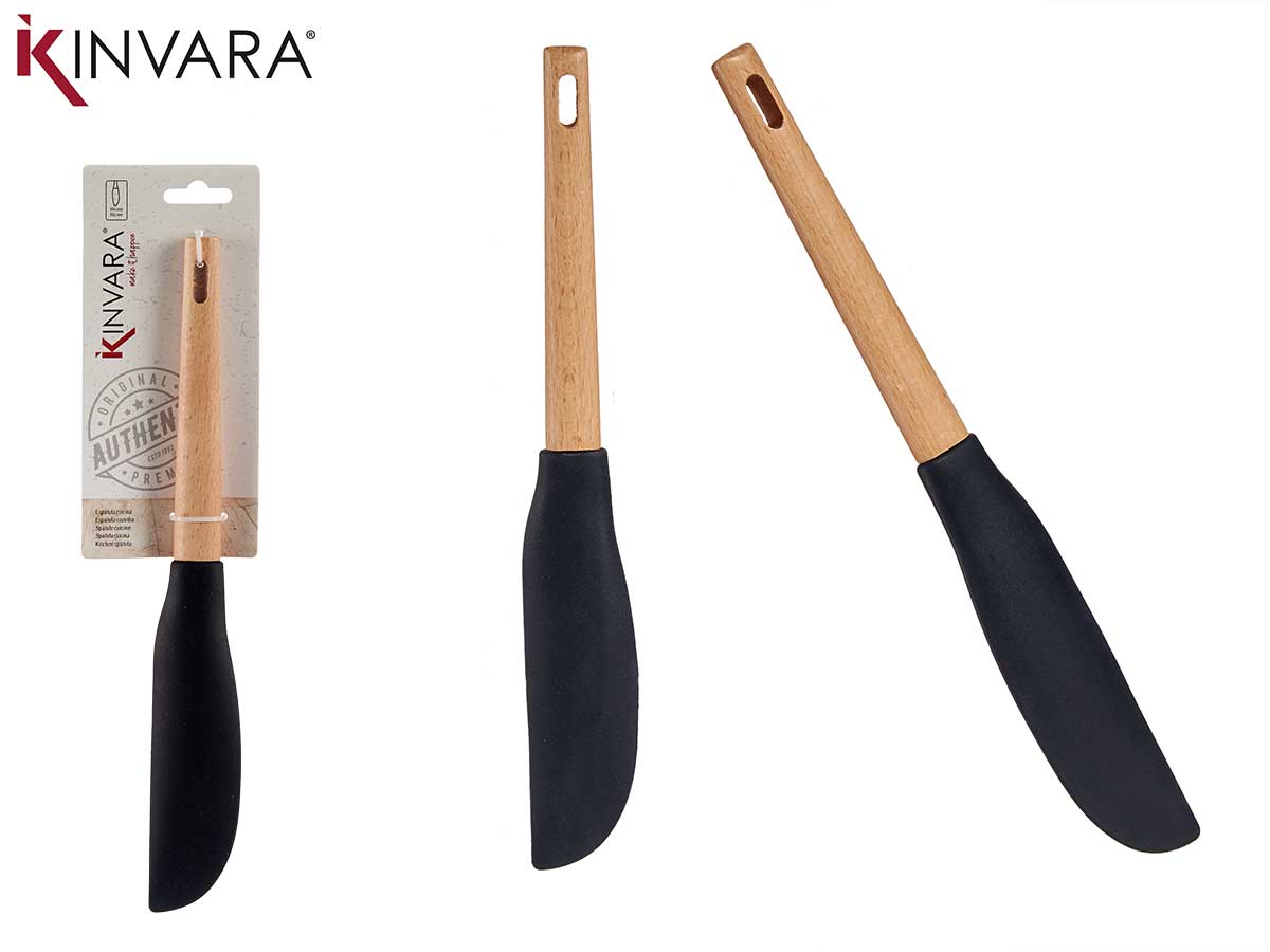 Espátula Madera Haya Mango Silicona 30Cm