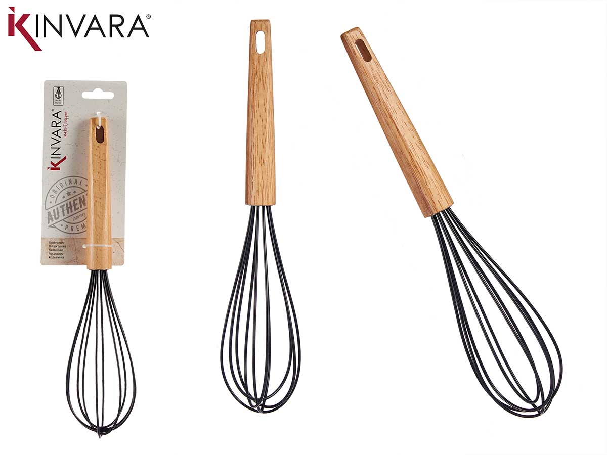 Batidor Mango Silicona Madera Haya 30Cm