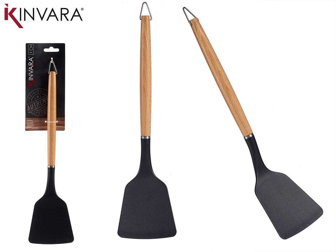 Espátula Madera Haya Mango Nylon 33,8Cm