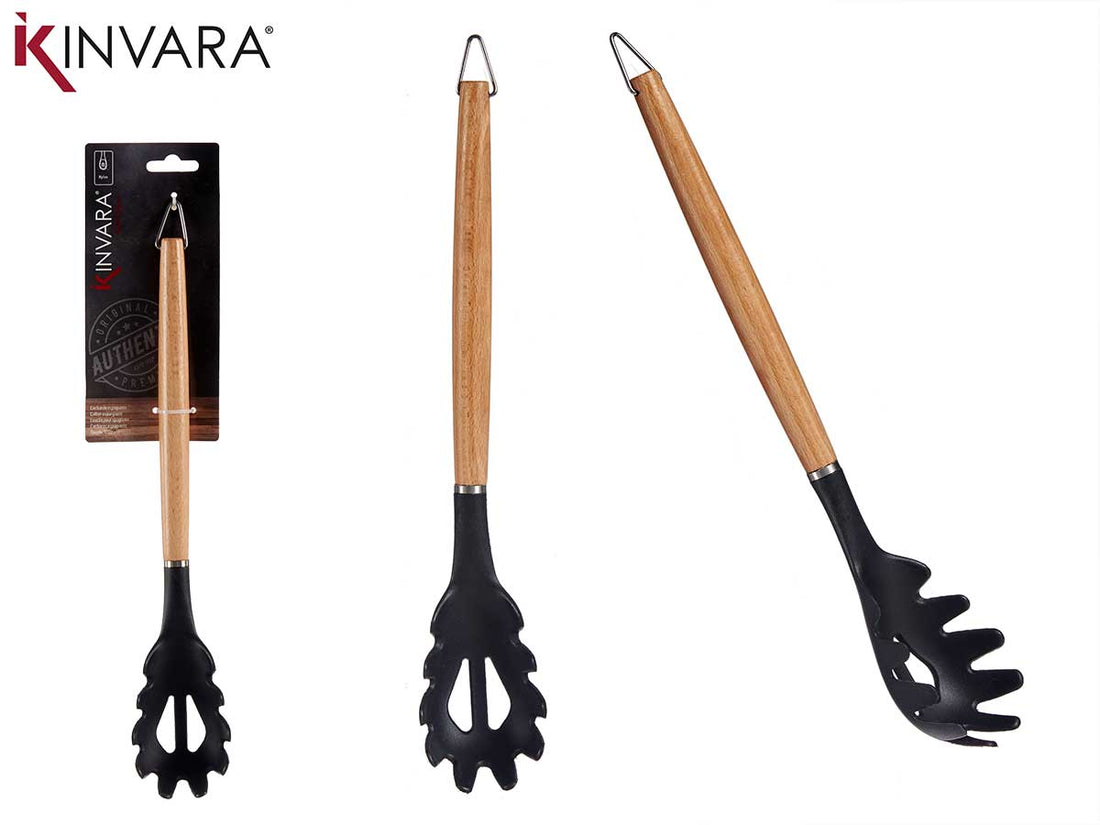 Servidor De Pasta De Madera De Haya Con Mango De Nylon De 32Cm