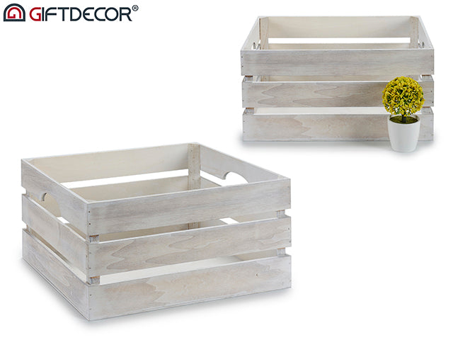 Distressed White Box 41 x 31 x 20 cm