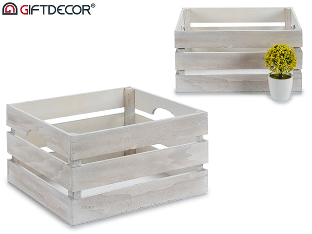 Distressed White Box 36 x 26 x 18 cm