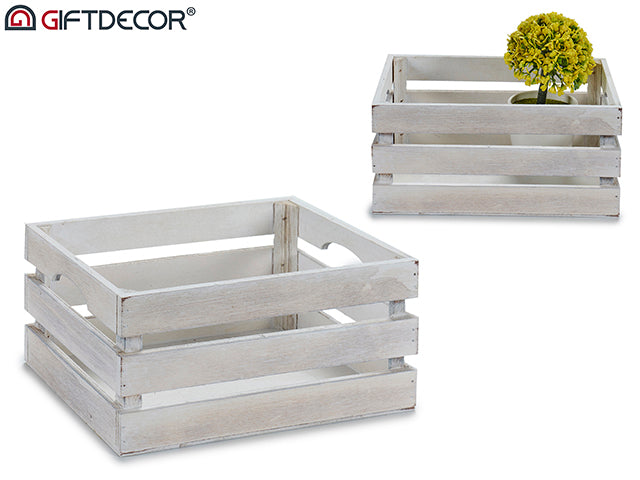 Distressed White Box 21 x 15 x 11 cm