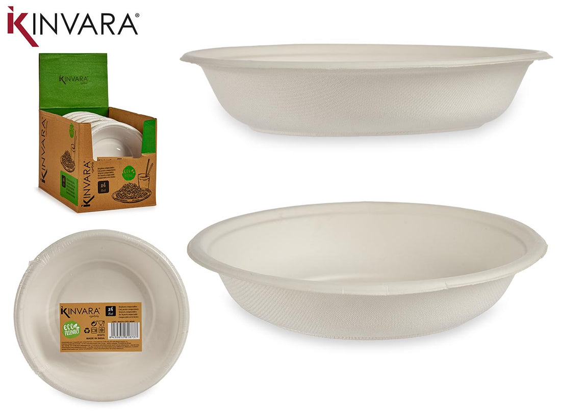 Set 4 Platos Compostables 20 cm