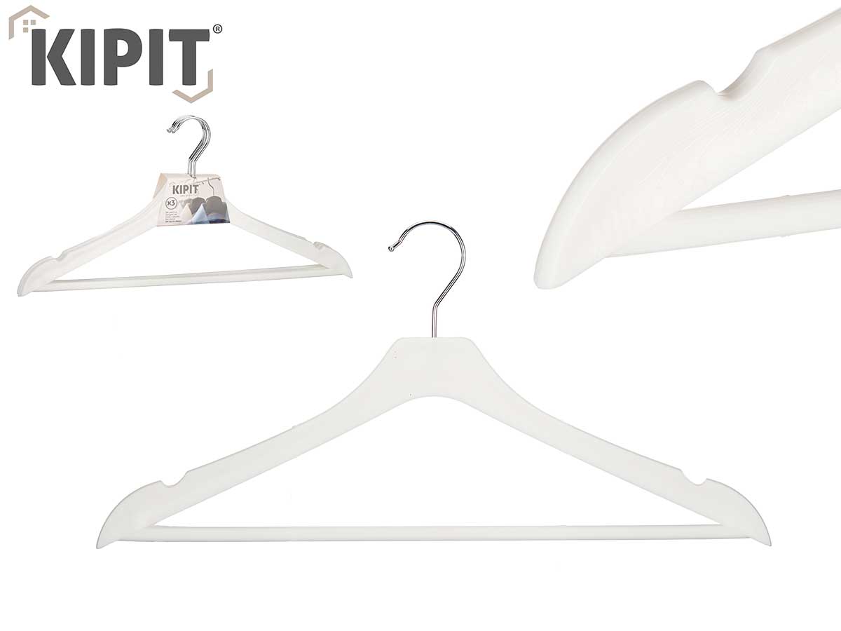 Set 3 White Plastic Hangers