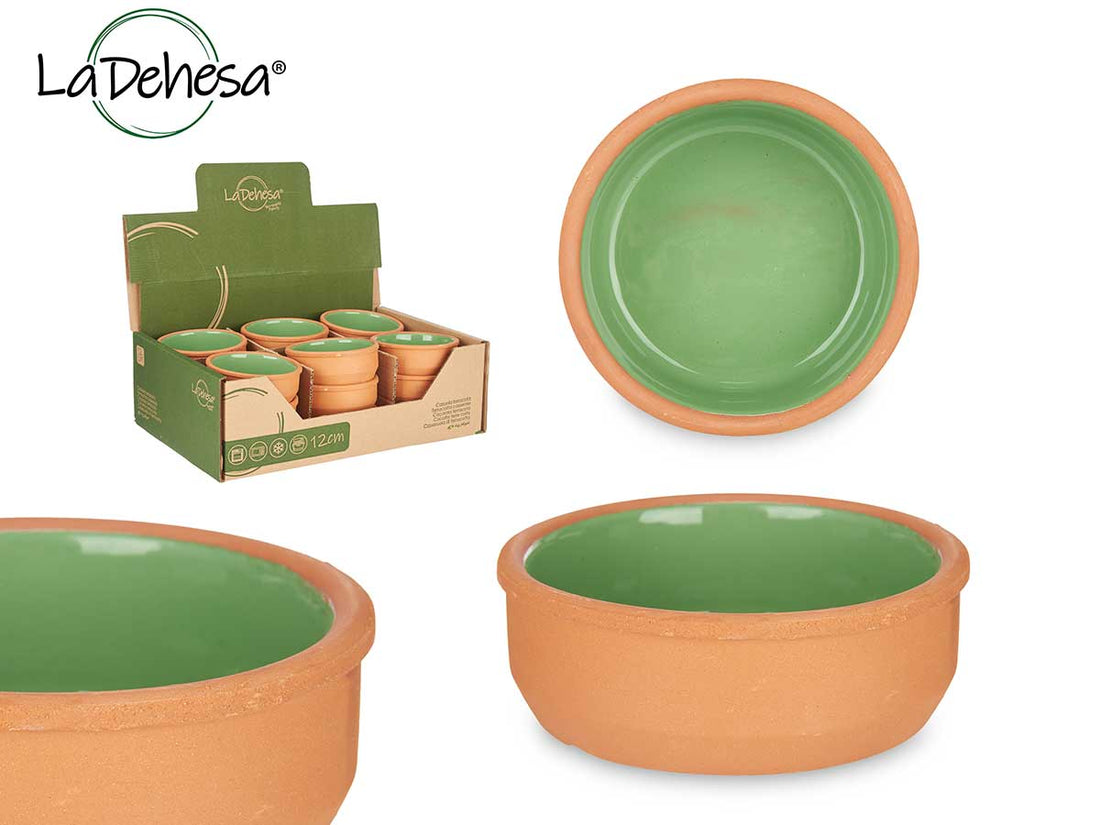 Cazuela de loza redonda 12 cm Verde