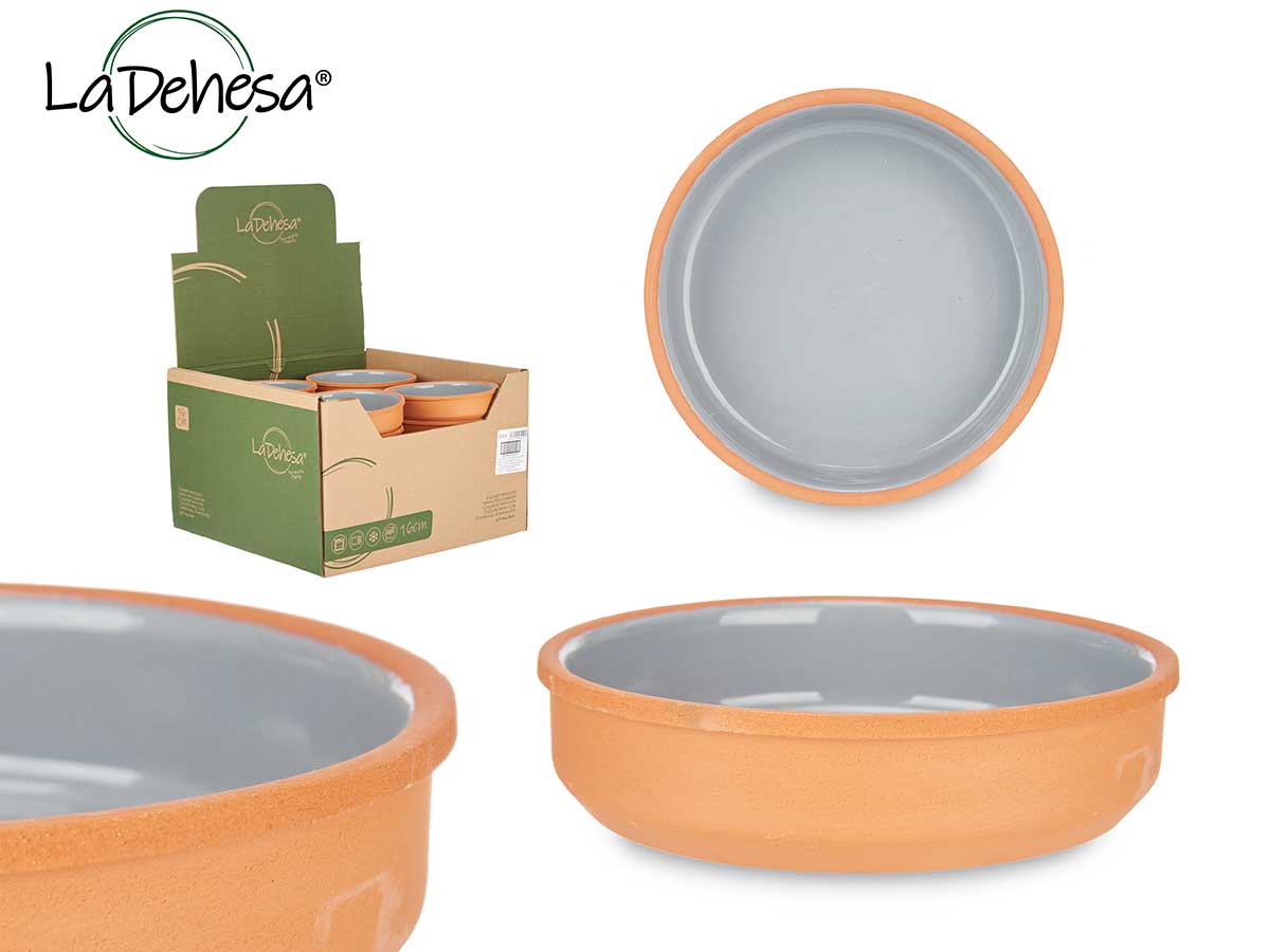 Earthenware Round Casserole 12 cm Grey