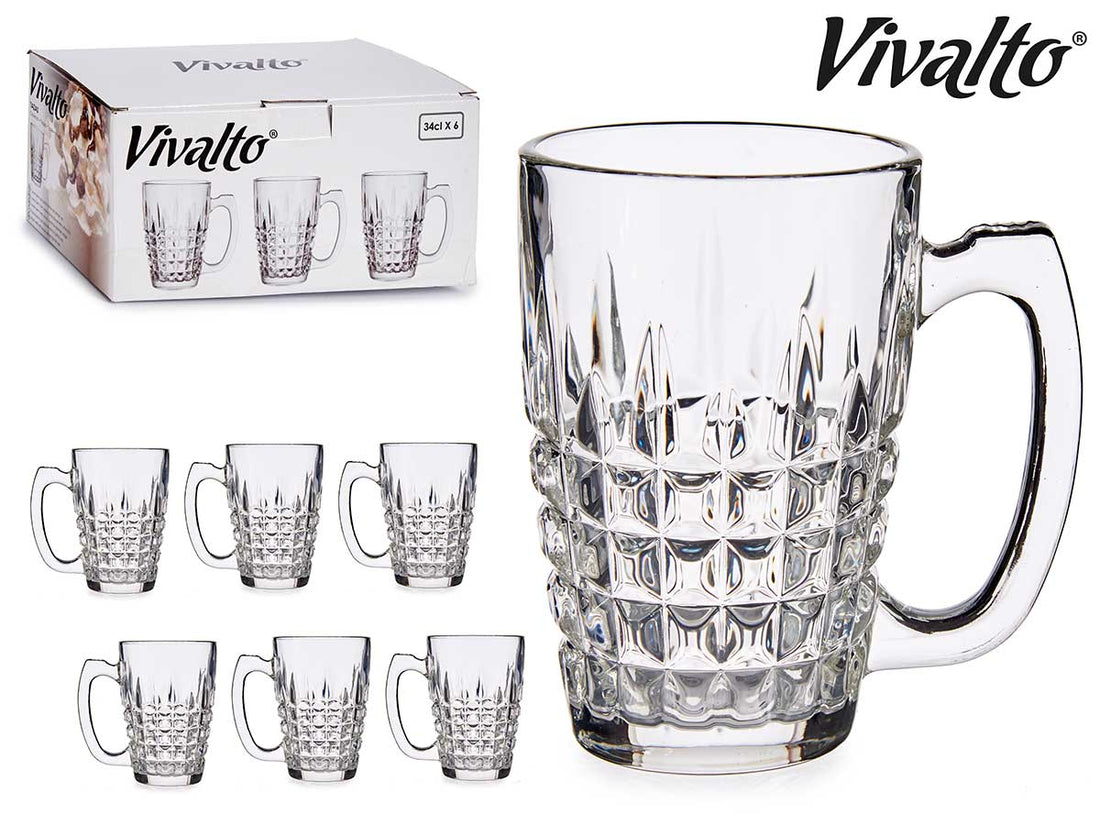 Caneca de vidro quadrada 340 ml