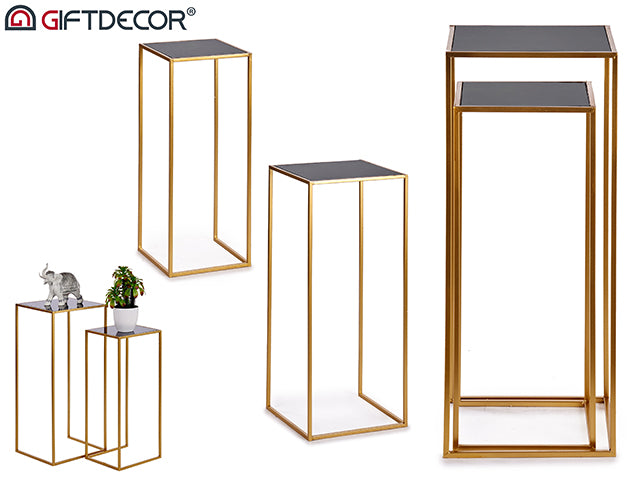 Set 2 Au x Metal Table Squares