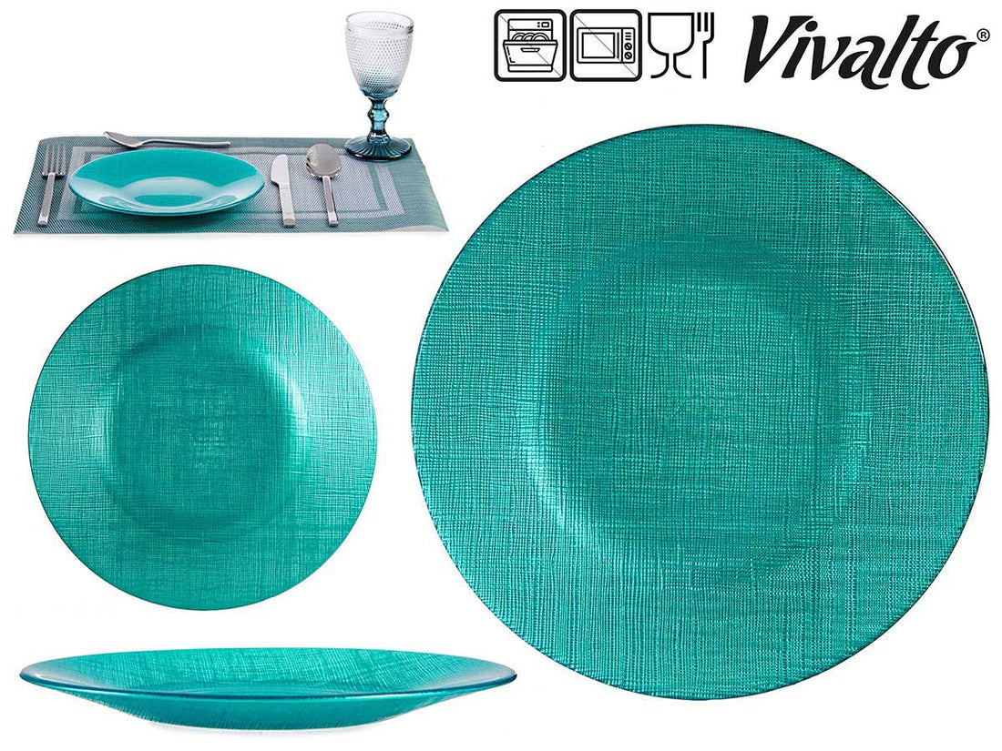 Plato Cristal Turquesa 21 cm