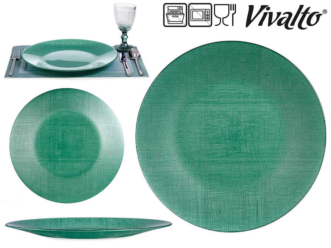 Plato Cristal Verde Menta 32 cm