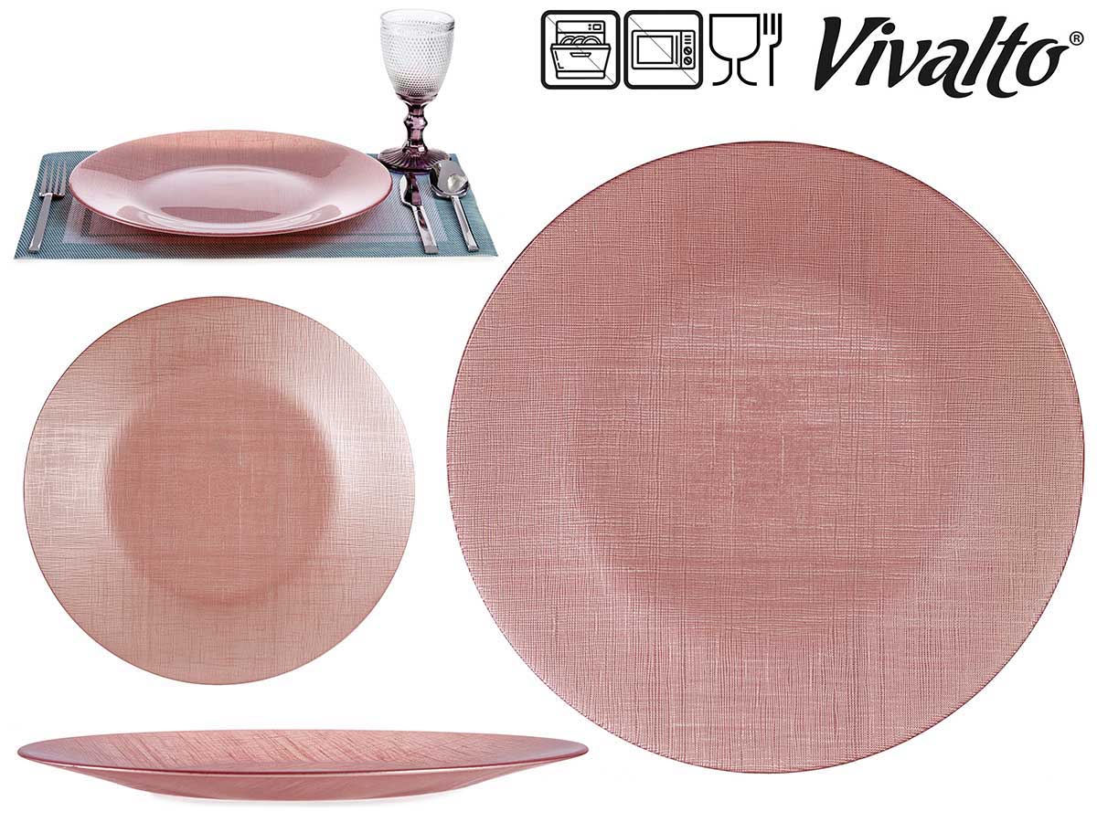 Pink Pastel Glass Plate 32 cm