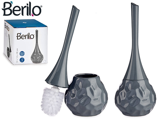 Cepillo de baño de cerámica gris forma moderna con soporte
