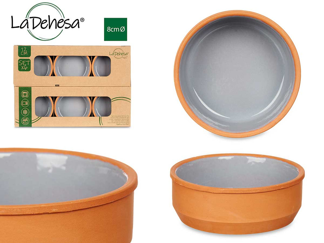 Set 6 Cazuelas Barro Gris 12cm