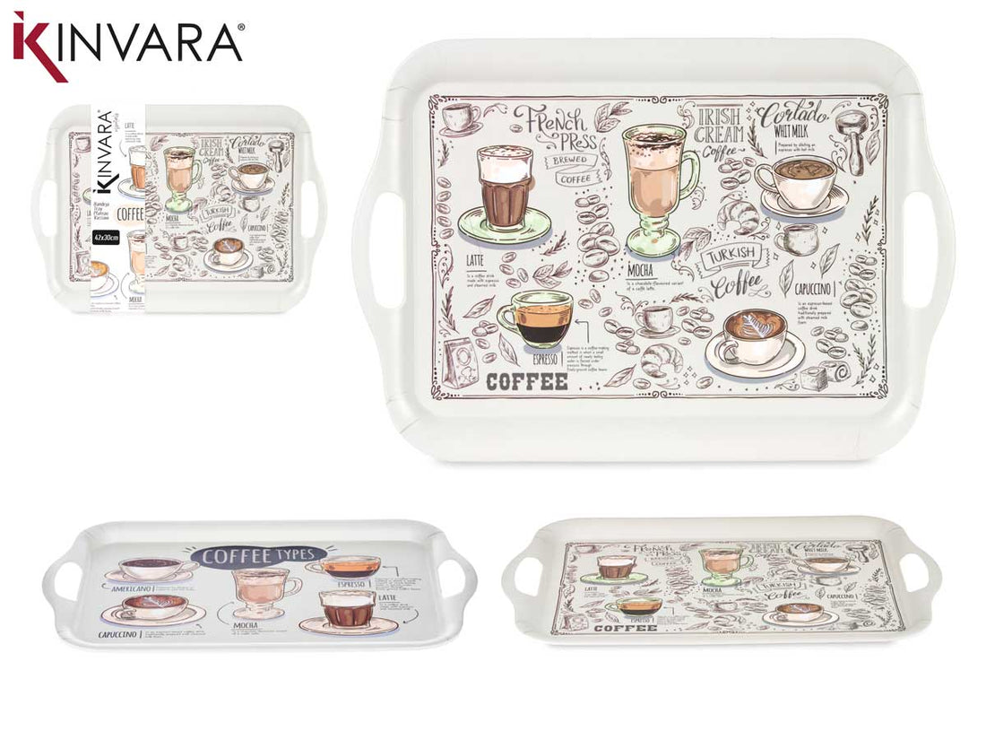 42X30Cm Tipos de Café Bandeja de Melamina Sortido 2