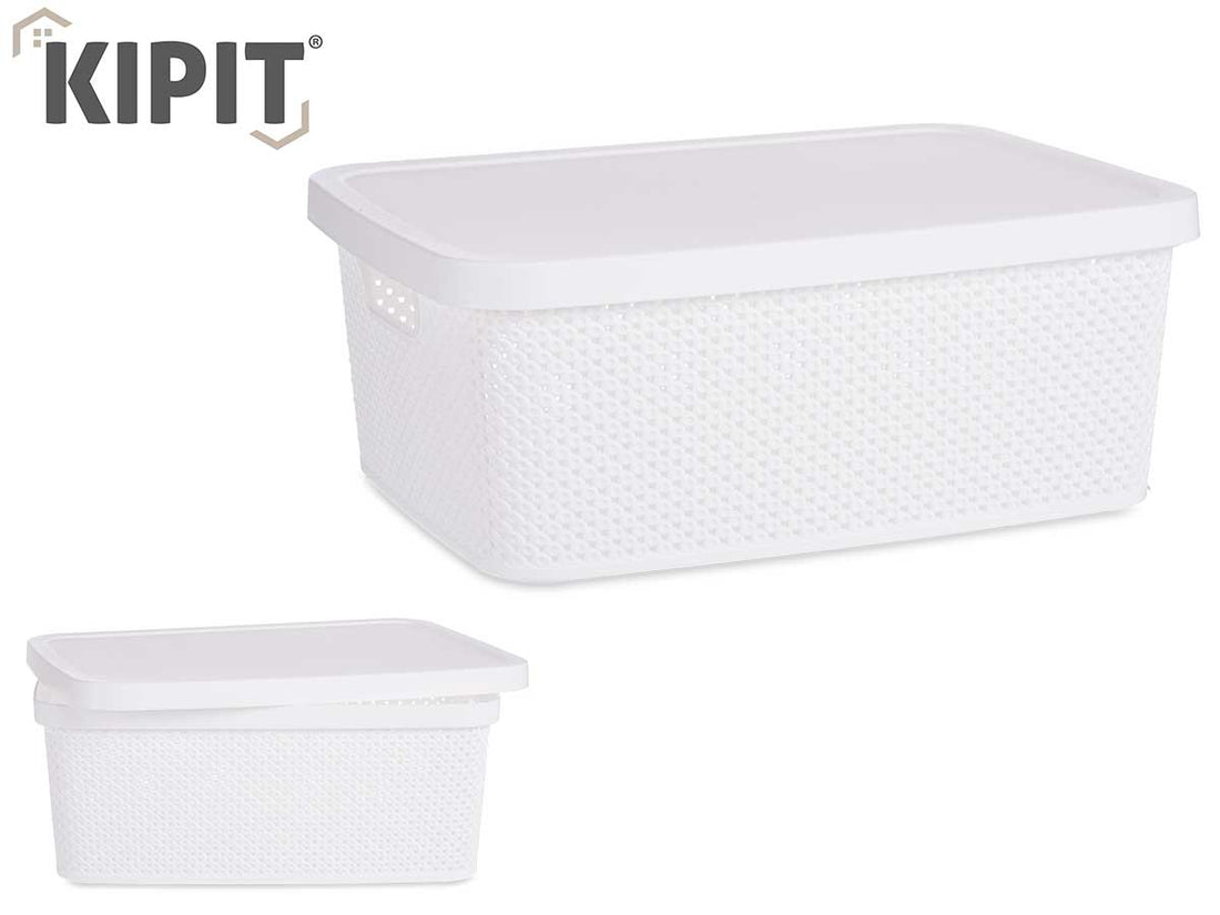 Caja Organizadora Plastico Con Tapa Blanca 13L
