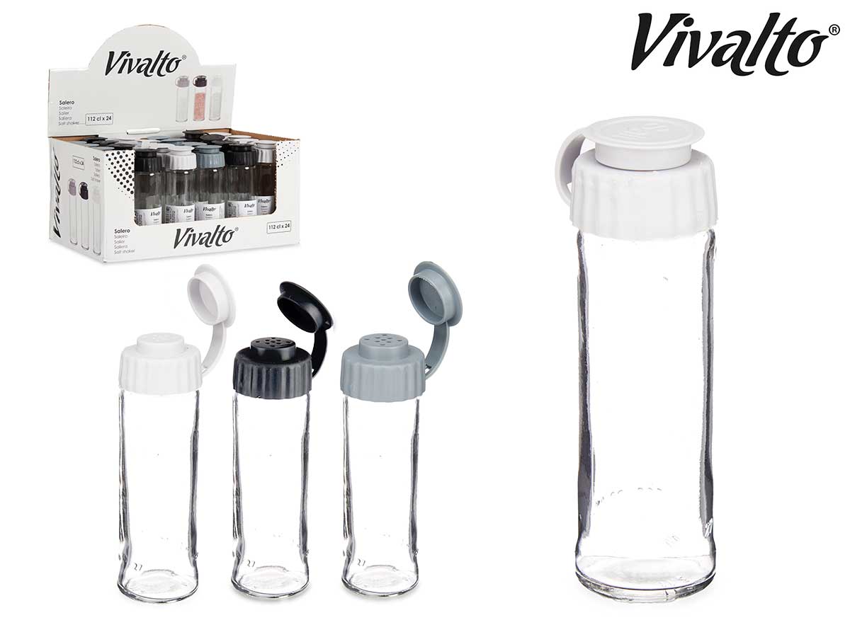 White Black Grey Saltcellar Glass Assort 3 112 ml