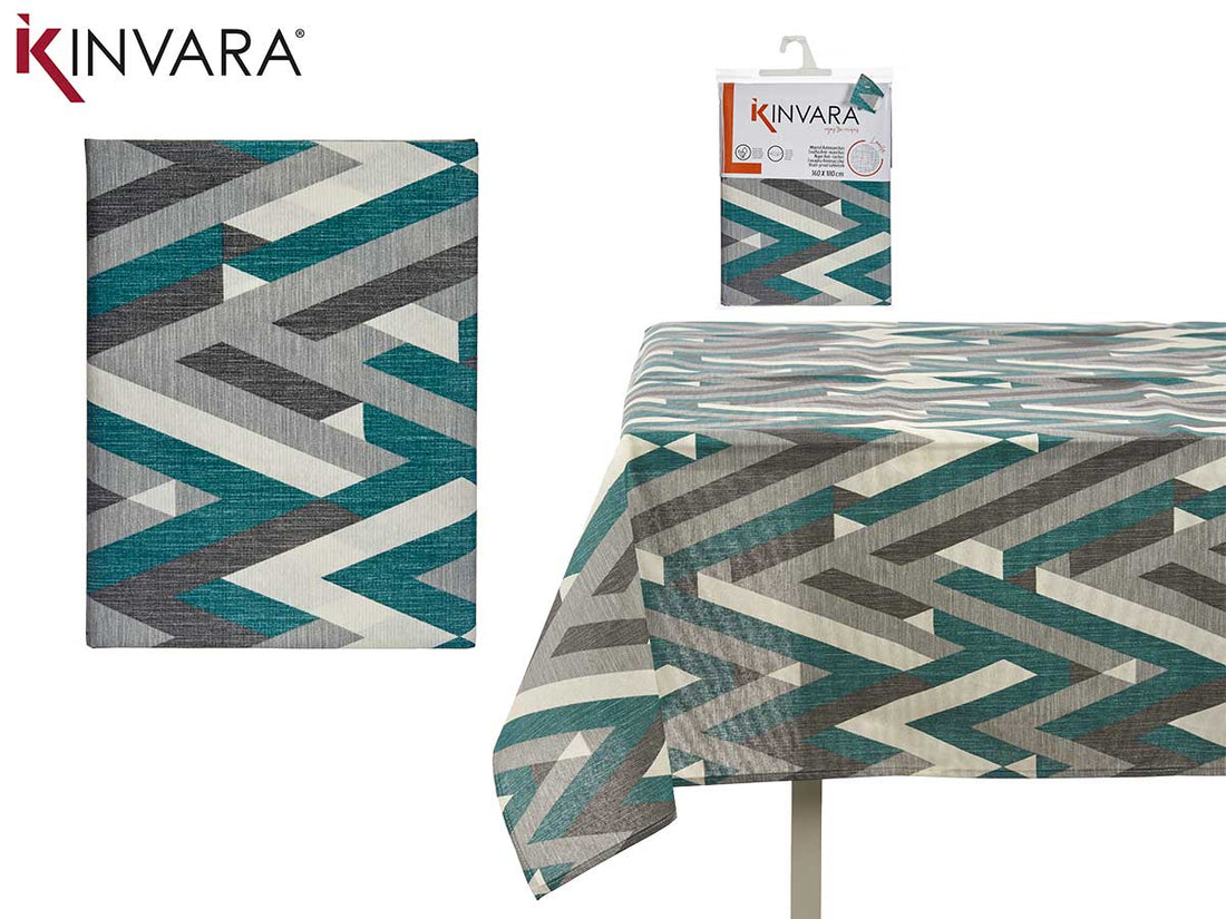 Mantel Antimanchas Rayas Grises 140X180Cm