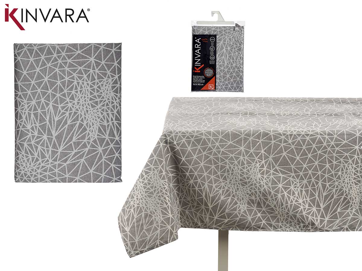 140X180Cm Jacquard Stain Resist Grey Tablecloth