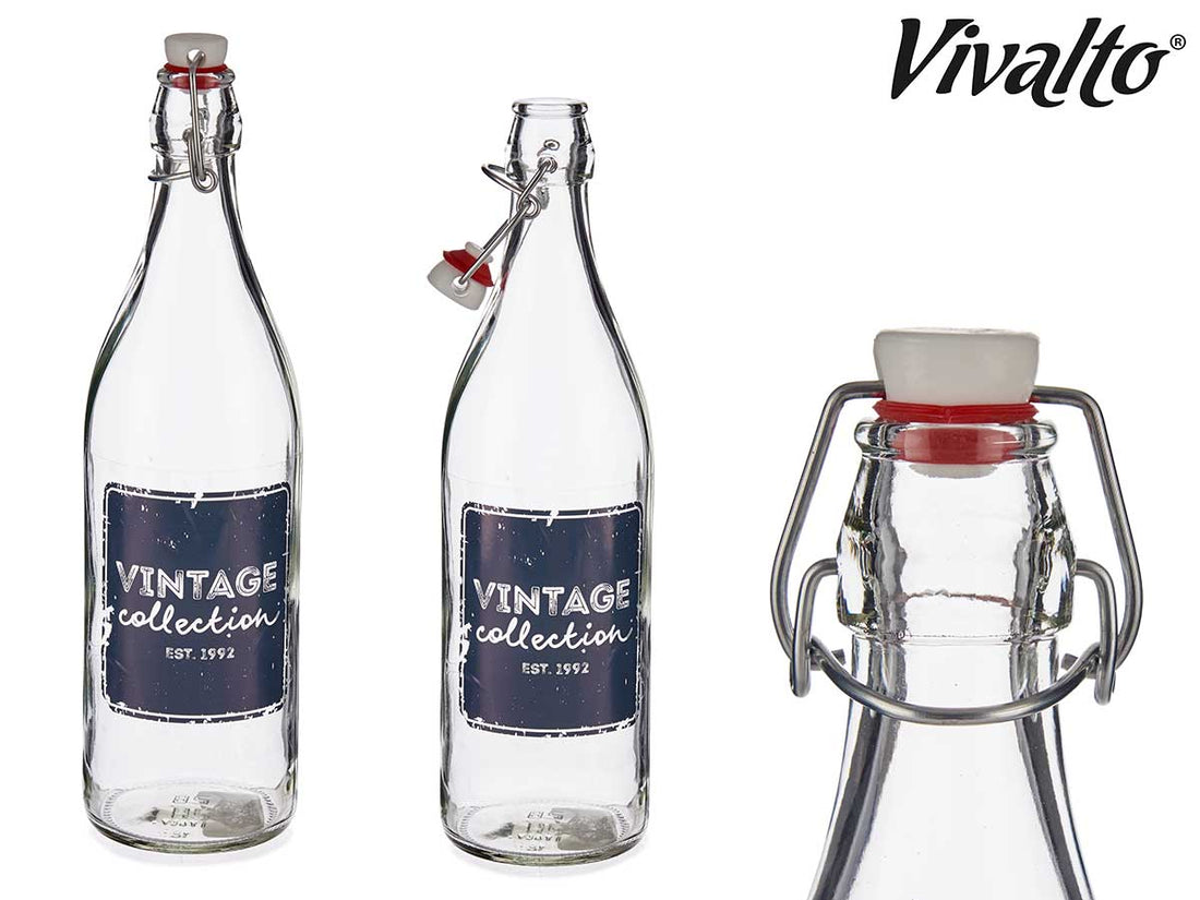 Botella Cristal Vintage 1L