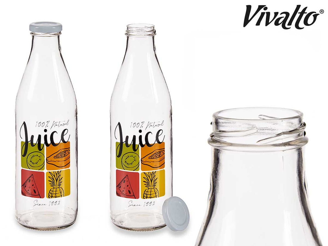 Botella de vidrio de jugo 1L