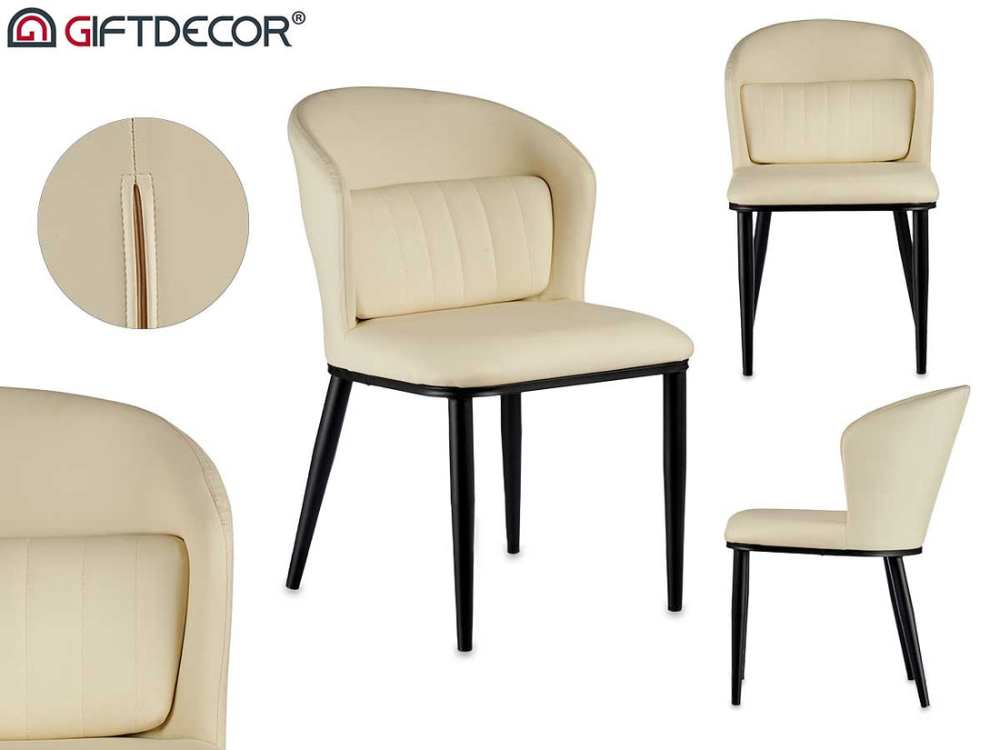 Sillón Crema Con Respaldo Redondo Y Cojín