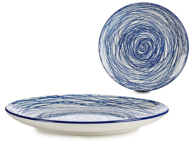 Porcelain Pad Print 9,5 Dinner Plate-Blu
