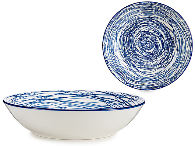 Porcelain Pad Print 8 Soup Plate-Blue