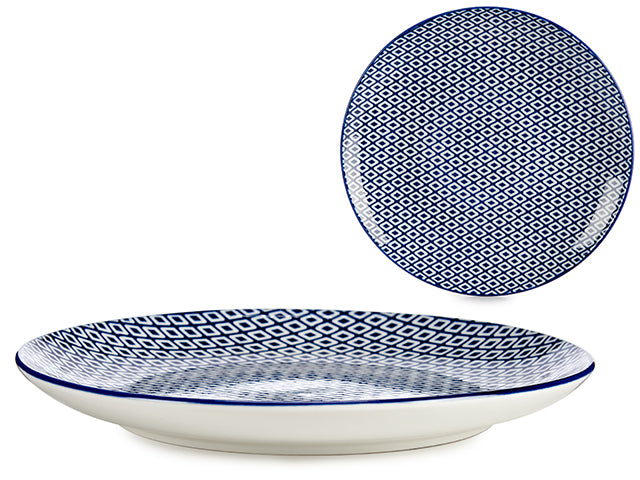 Porcelain Pad Print 9,5 Dinner Plate-Blu