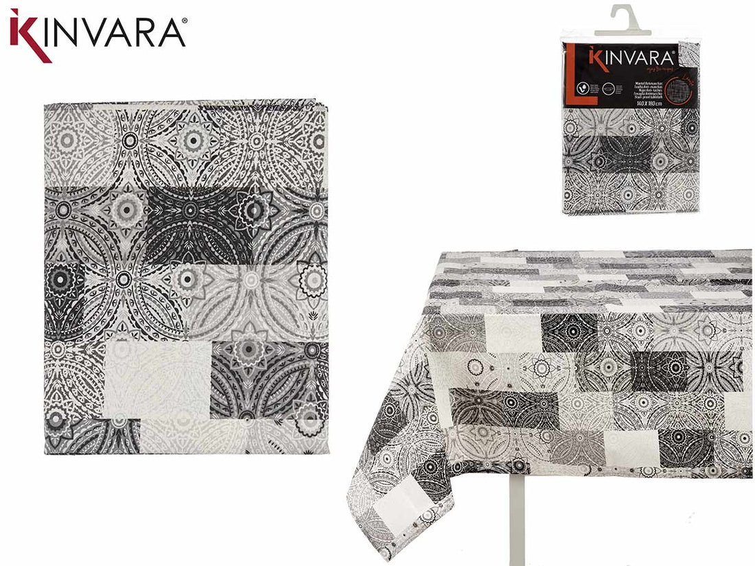 Mantel De Lona Antimanchas Azulejos Grises 140X180Cm