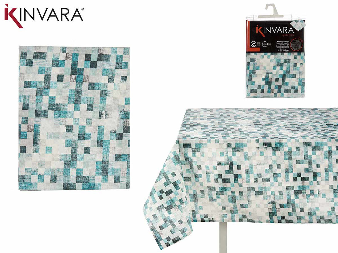 Mantel Lona Antimanchas Cuadrado Azul 140X180Cm