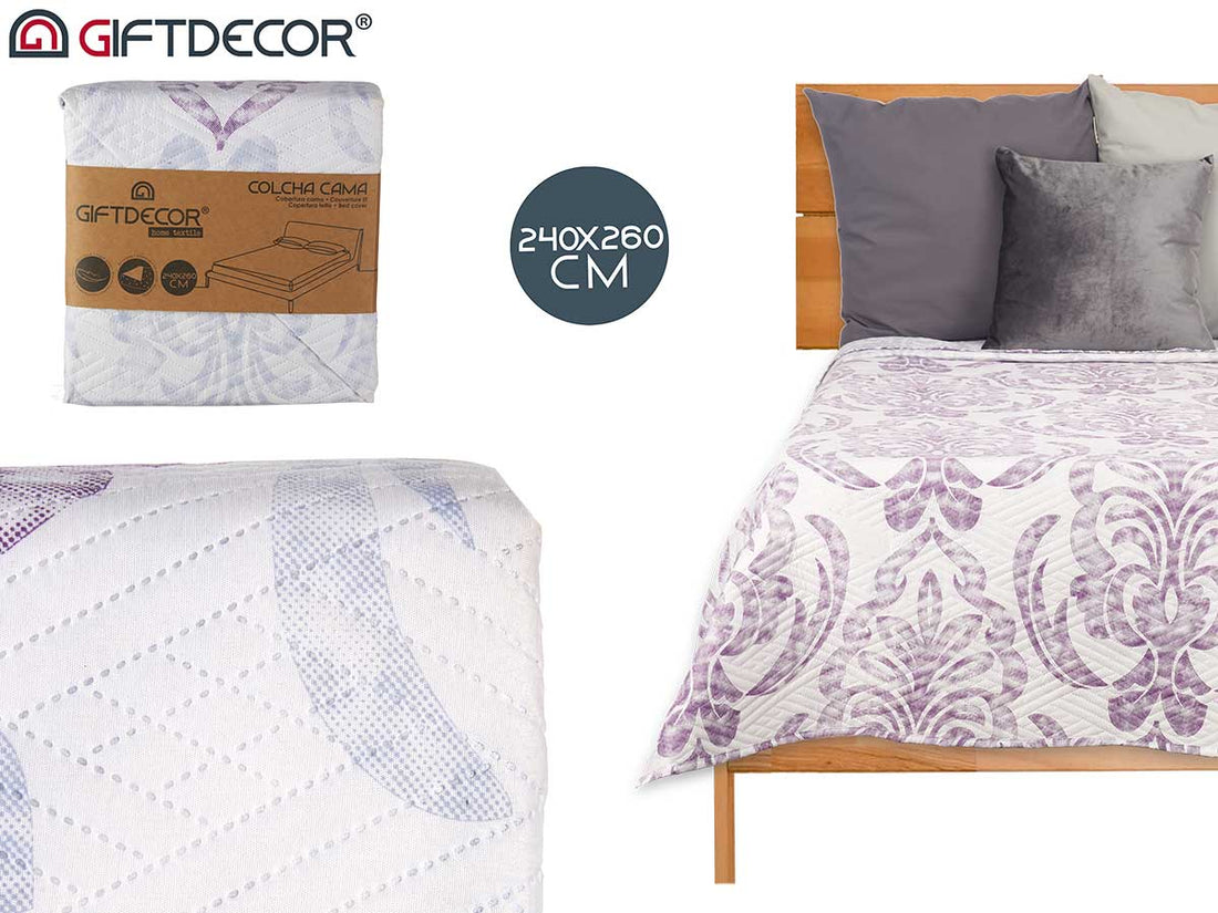 240 x 260 Damask Reversible Bedspread