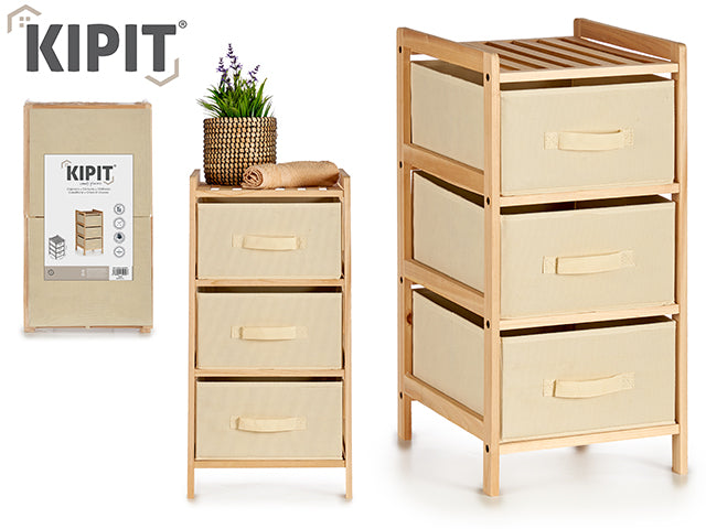 Mueble Amplio 3 Cajones Color Crema