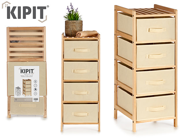 Mueble Amplio 4 Cajones Color Crema