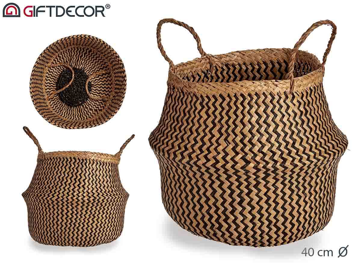 Natural/Black Belly Basket 40 cm