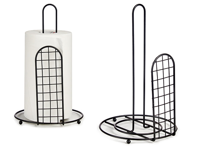 Suporte para rolo de cozinha em aço preto fosco