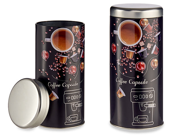Caixa redonda com design de café