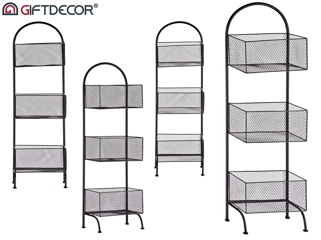 Black Metal Shelf With 3 Shelves