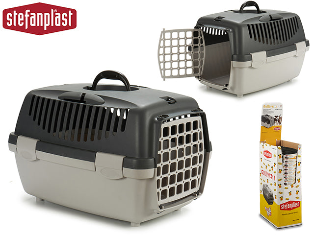 Plastic Cat Transporter Grey